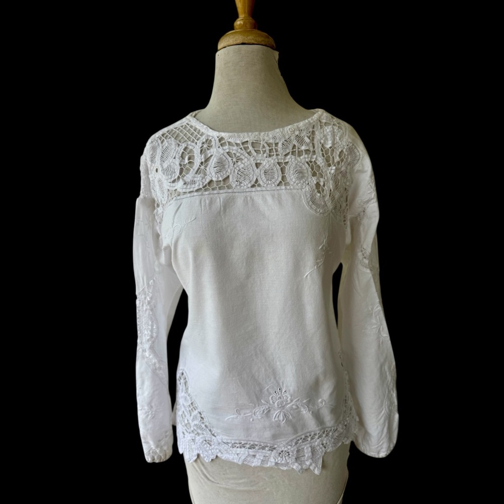 Vintage White Lace Blouse